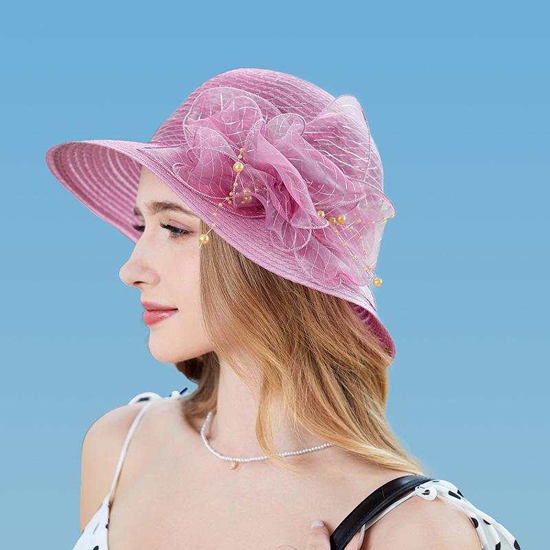 

Женская летняя женская свадебная формальная широкополая шляпа из органзы для церковного дерби в стиле Кентукки, свадебная шляпа для чаепития One size