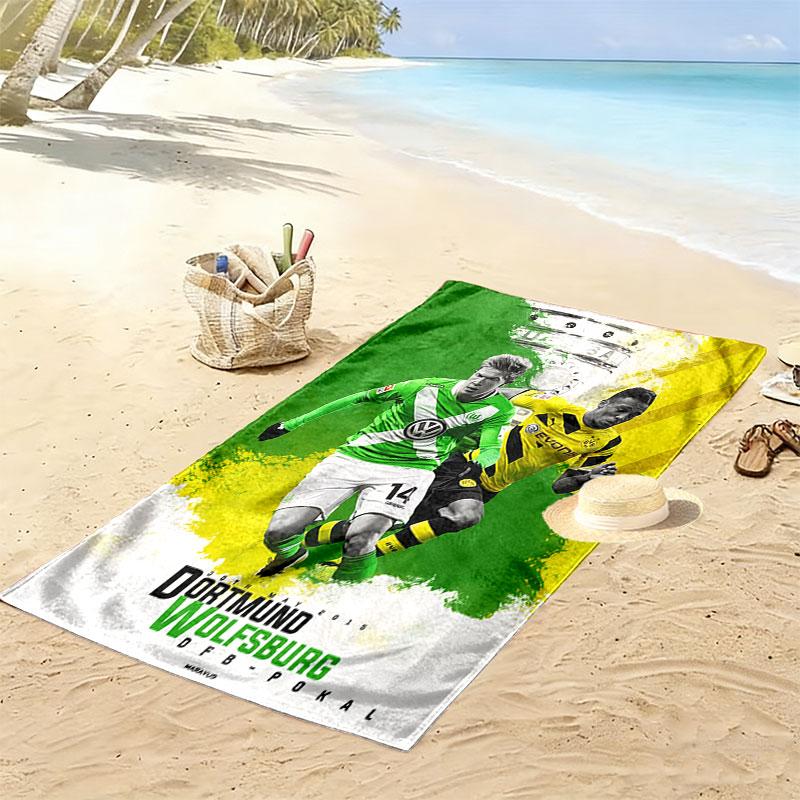 Asciugamano da Spiaggia con Stampa VfL Wolfsburg, Asciugamano Grande Morbido Asciugatura Rapida per Spiaggia Campeggio Nuoto