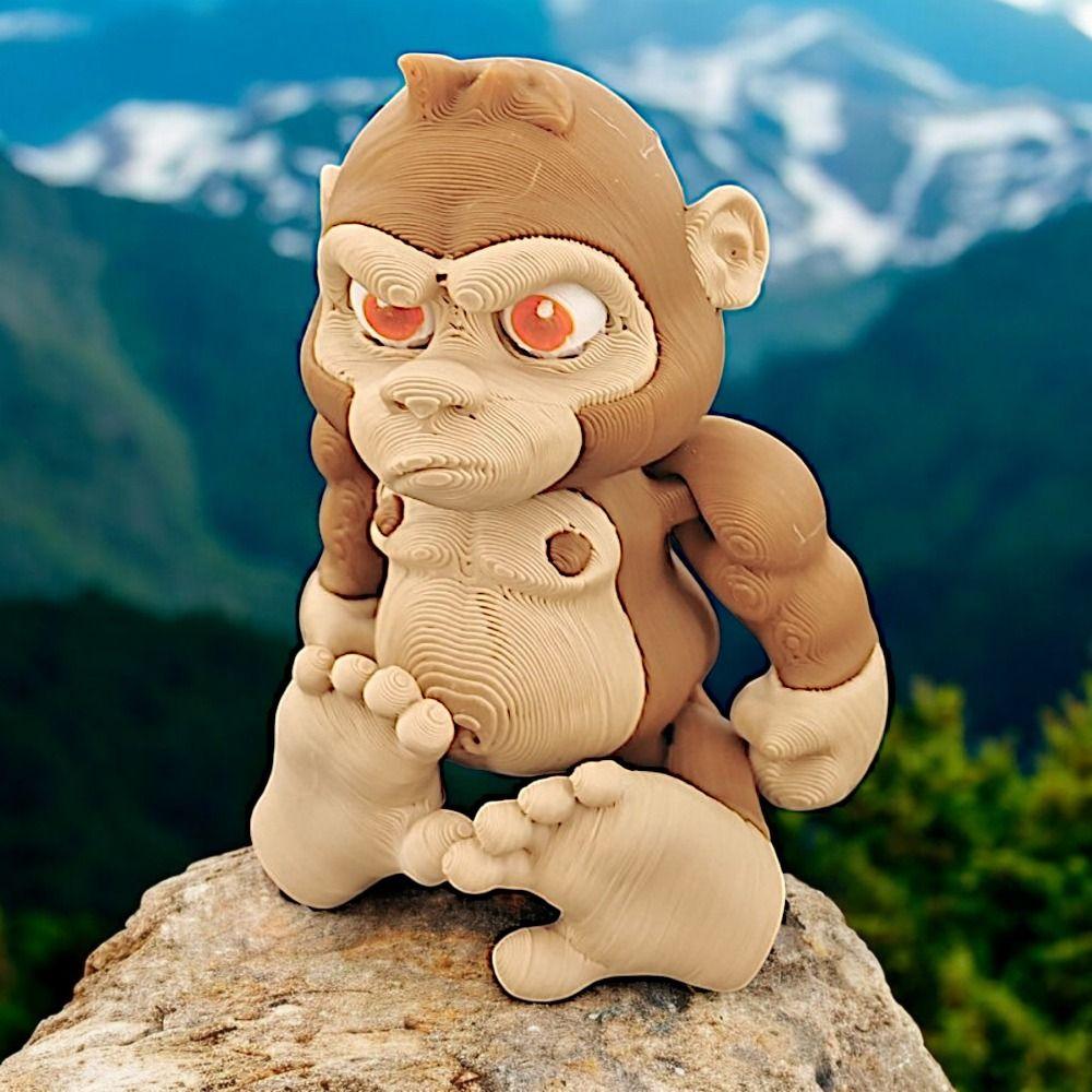 

Animal Joints 3D Printing Multi-color Monkey 3D Articulated Orangutan Toys Fish Tank зелений