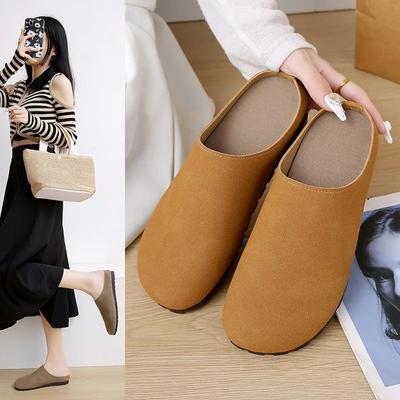 Fashion Autumn Fashion Women's Baotou Slippers Slip-on Casual Shoes for Women Half Slippers Outdoor Flat Breathable Slippers Women Shoes