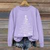 Ladies' Christmas Printed Casual Long Sleeved Round Neck Sports Hoodie Top