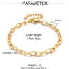 5pcs/Lot 17-22cm Gold Plated Stainless Steel Paperclip Cross Link Chain Bracelet Women Handmade DIY Charm Jewelry Making