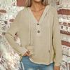 Women's Hoodies Long Sleeve Casual Sweatshirts Pullover Button Tops