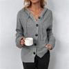 Mao Mao Yu Women's Hooded Solid Color Knit Cardigan - 2023 Autumn/Winter Collection