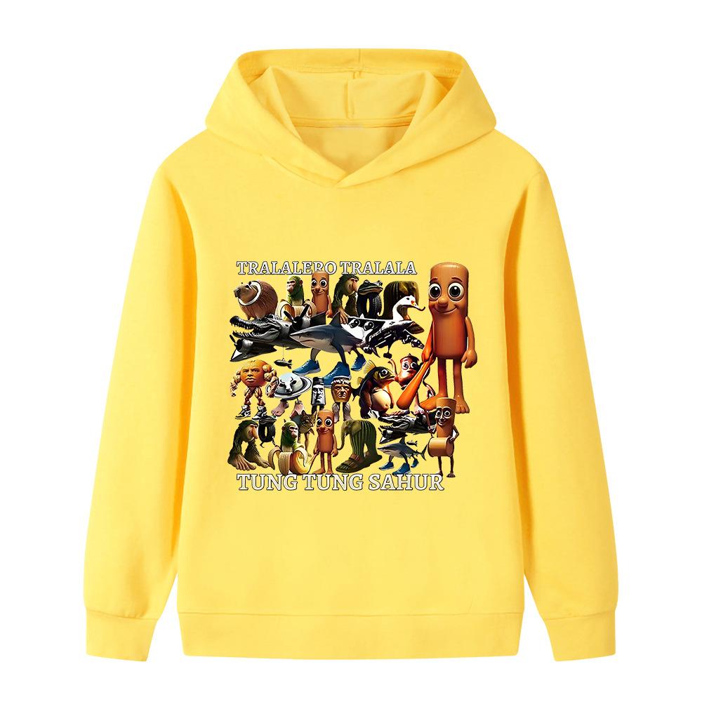 Dziecięca włoska zgnilizna mózgu Zwierzęta Zabawny nadruk Pulowerowa bluza z kapturem Jesień i Zima Moda outdoorowa Ciepła bluza z kapturem dla chłopców i dziewcząt