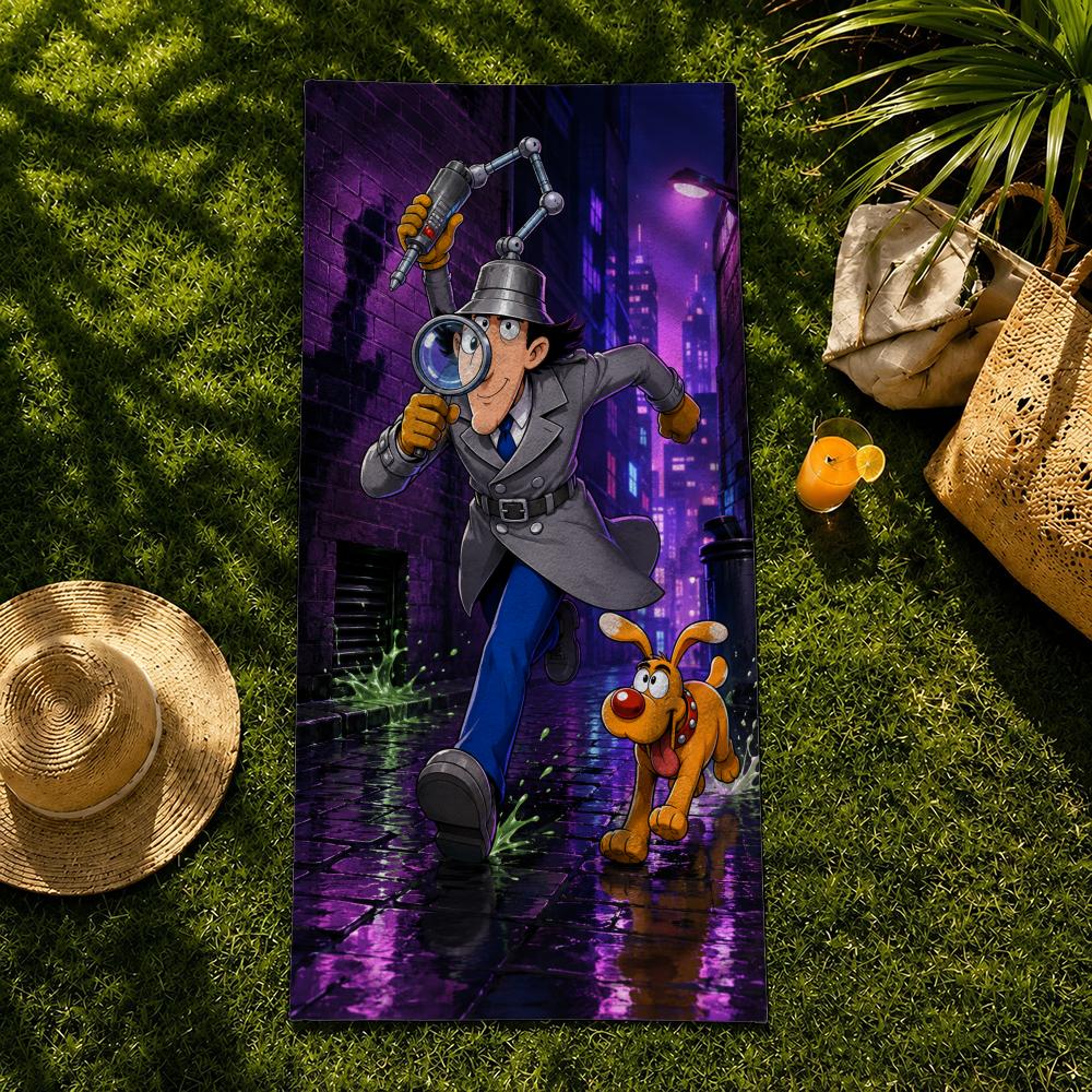 Cartoon Inspector Gadget Towel Towel beach towel, quick drying absorbent bath towel for Swim,Gym,Camping,Outdoor hot