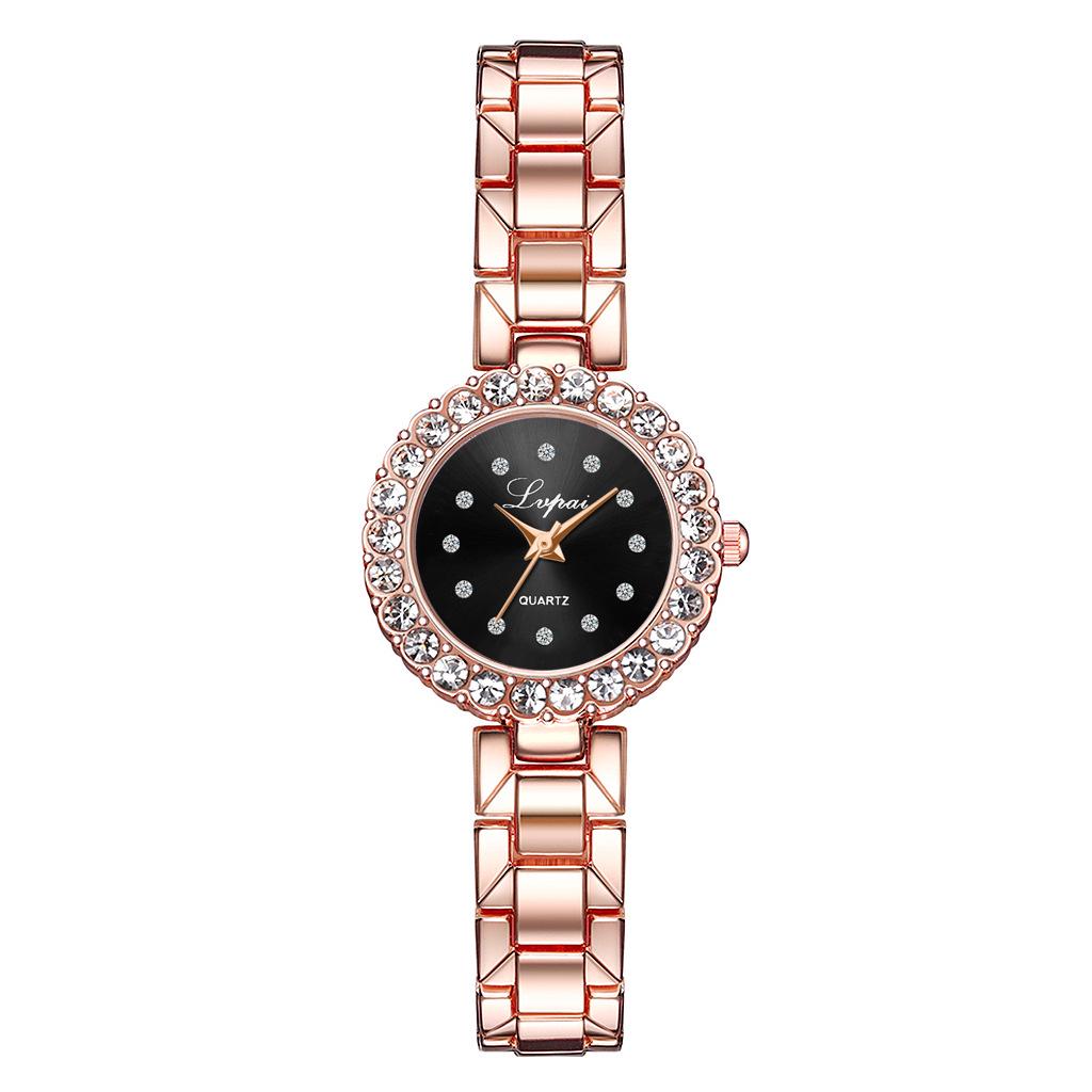 Woman Fashion Chic Diamante Steel Strap Quartz Watch