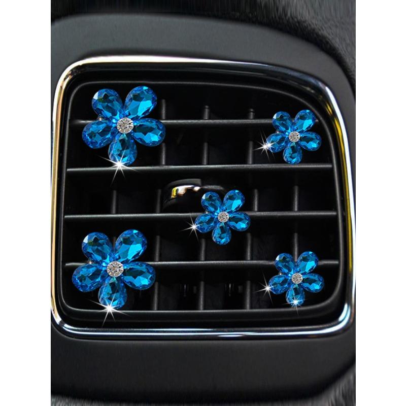 5 Pezzi Decorazione Strass a Forma di Fiore Cristallo Artificiale Clip per Bocchetta Aria Auto