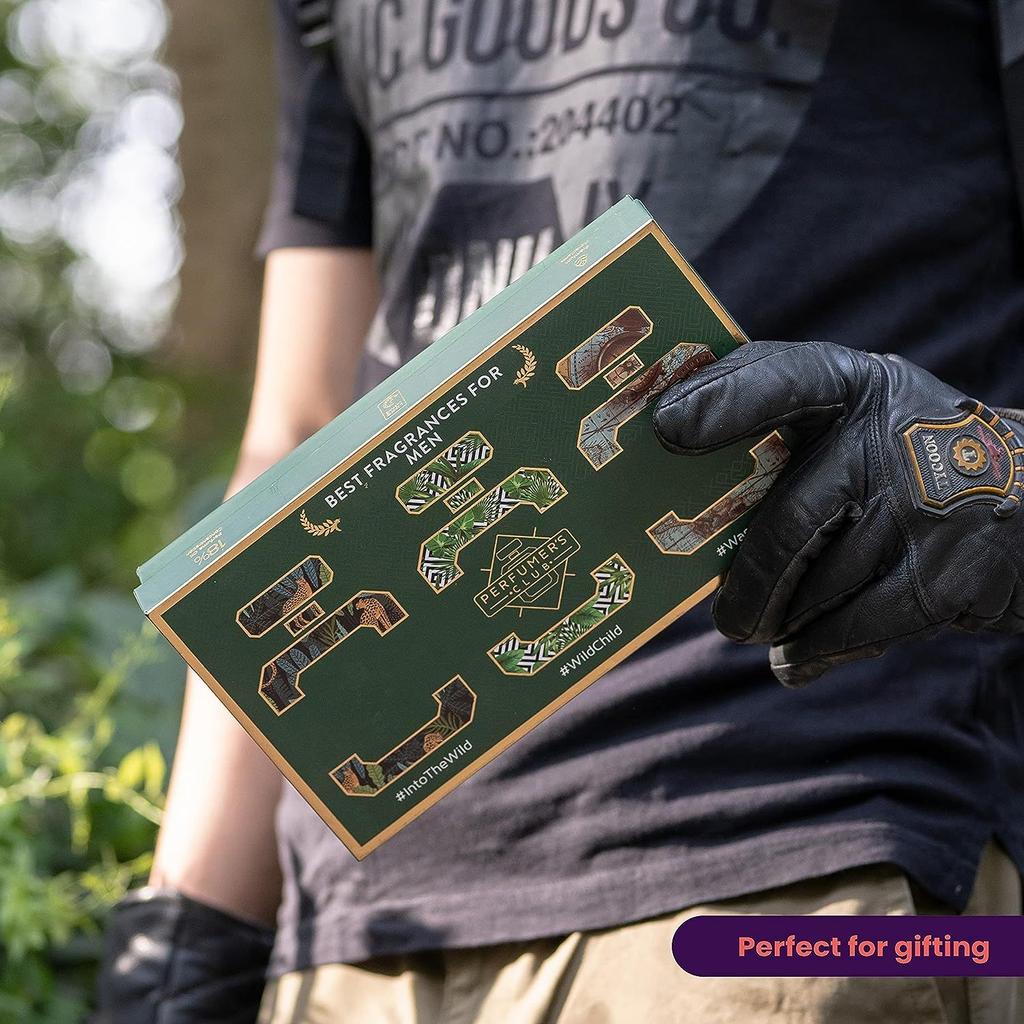 Perfumer's Club"Best Fragrance for Men" Gift Set of 3(Into The Wild + Wild Child + Wanderer) Upto 24 Hrs Lasting (Eau De Parfum), Best Gift for Men