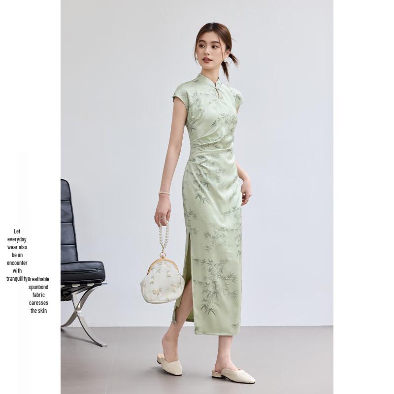 VICTORIA&VERA New Chinese Style Bamboo Print Qipao Dress