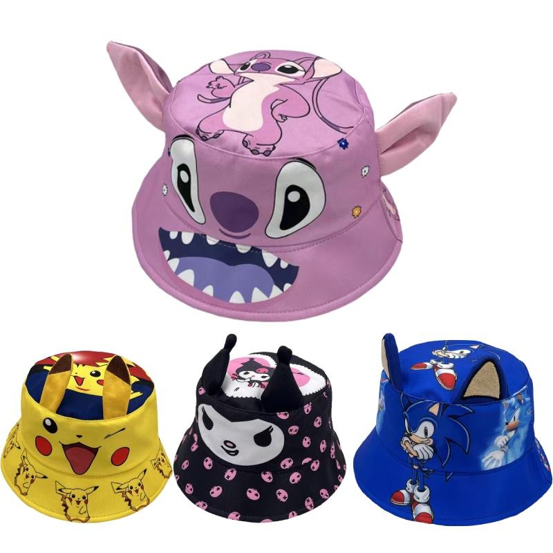 Sombrero de Pescador Pikachu para Niños con Estampado de Dibujos Animados Para Protección Solar y Estilo Azul