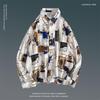 Camicia da Uomo Floreale Retro a Maniche Lunghe per la Primavera - Stile Coreano, Trendy, Versatile, Vestibilità Ampia, Top Stile Coppia Hong Kong.