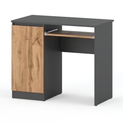 Wotan Graue Eiche Computertisch 90 CM 2 Regale Gaming Möbel Schule