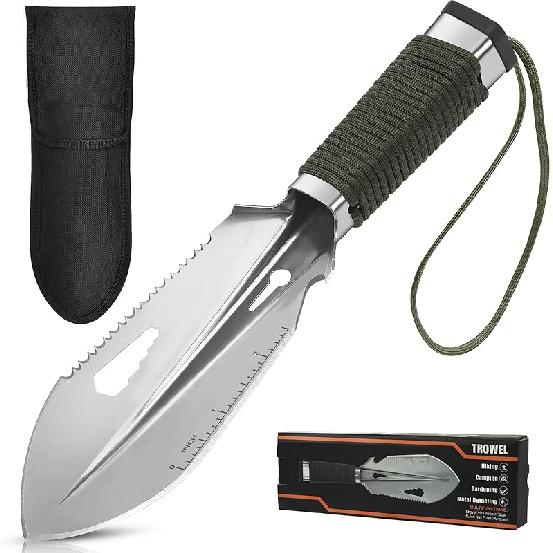 Backpacking Trowel Camping Shovel Hiking Trowel Backpacking Ultralight Shovel Small Potty Multitool for Digging, Metal Detecting, Gardening and