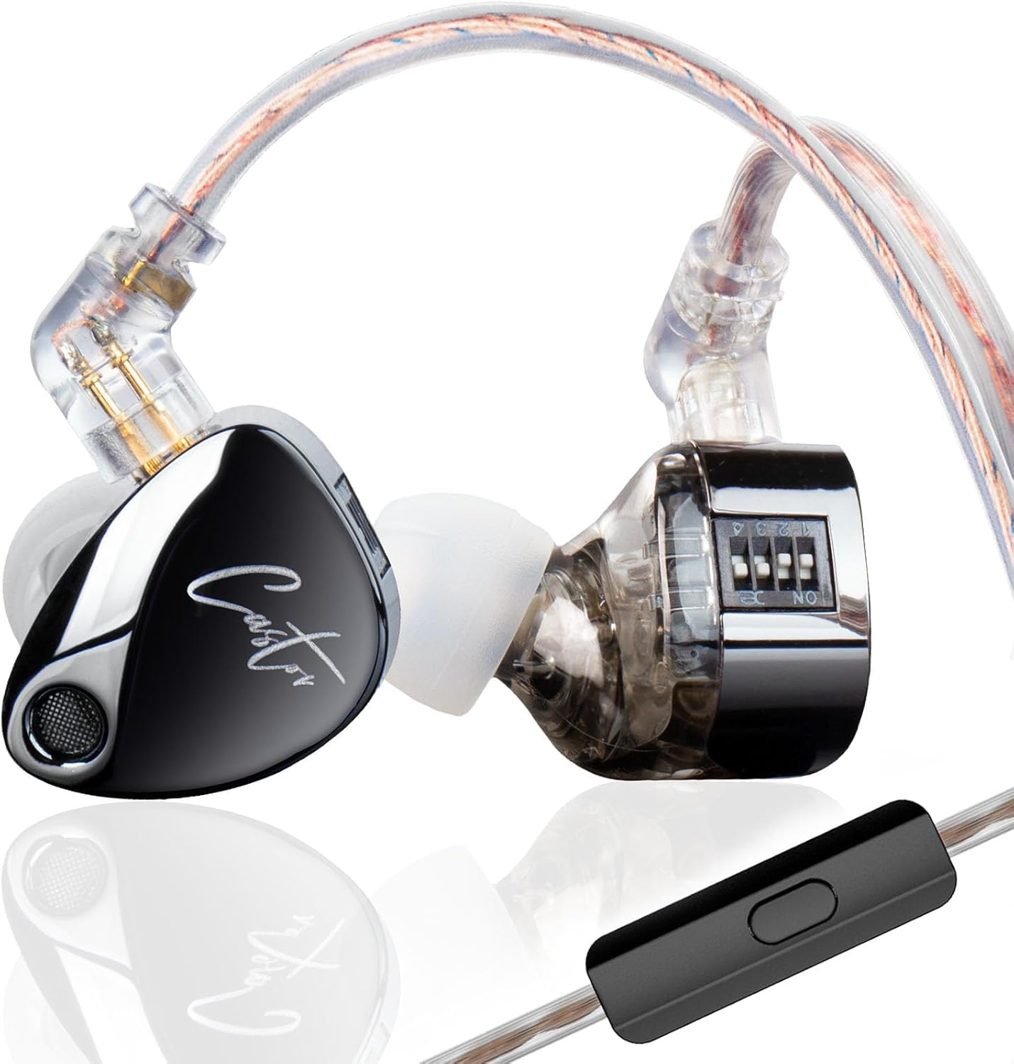 

KZ Castor Canal Heavy Dual Dynamic Earphones for Musicians and HIFI Sound 2DD Tuning Compatible with Reinforcement Black Microphone Earphones, Wired,