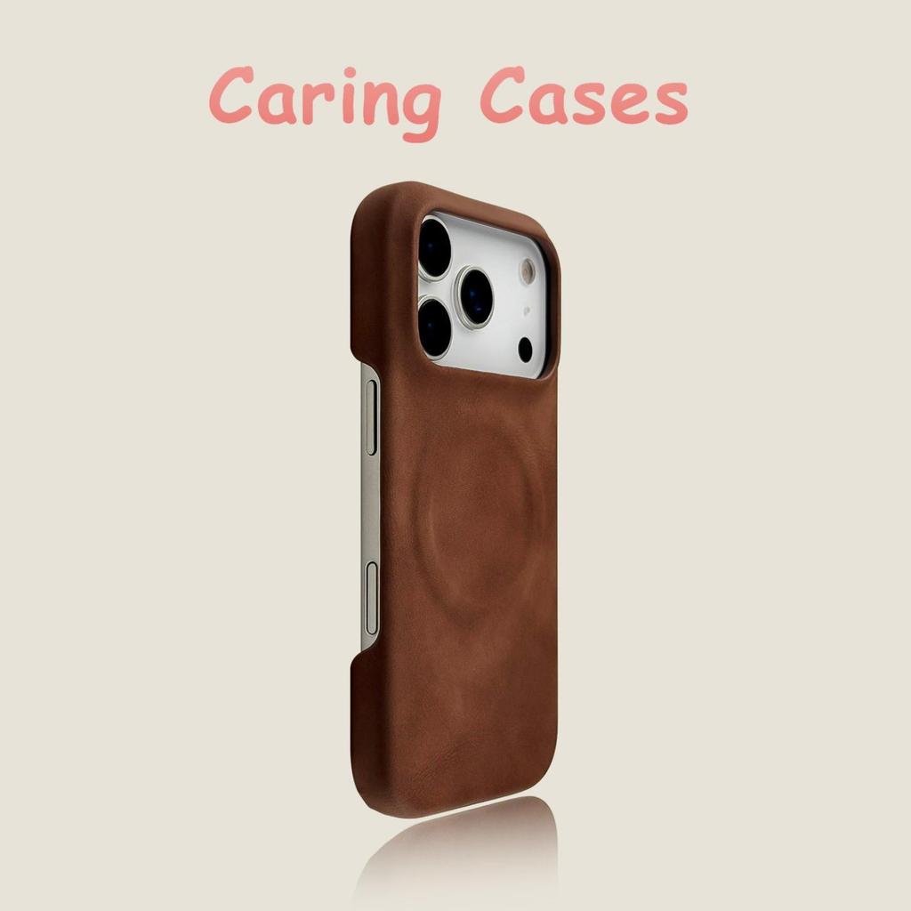 For iPhone 17 Pro Max Case Nappa Leather Magnetic Business Minimalist Compatible with iPhone 16 15 14 13