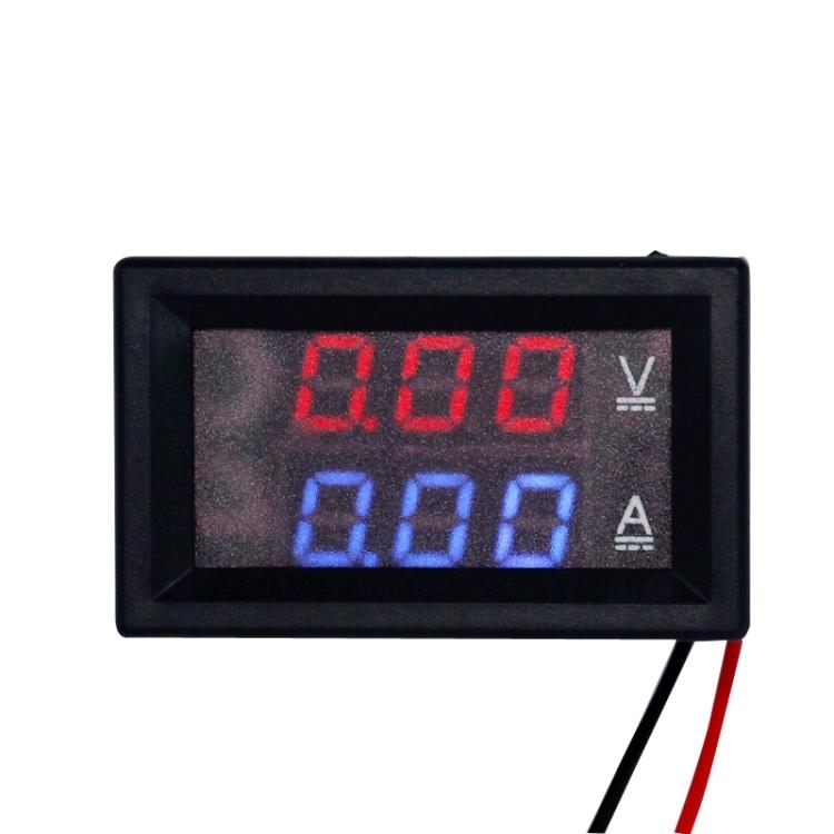 Dual-Display Voltage Current Meter Digital DC Voltage Meter, Specification: 50A (Red Blue)