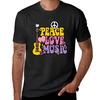 Peace, Love, Music T-Shirt heavyweights summer tops aesthetic clothes men t shirts
