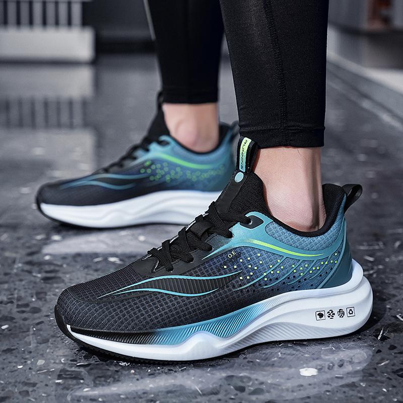 Running Shoes Men Thick-soled Lightweight Comfortable Sports Shoes Mesh Breathable Wear-resistant Casual Shoes Men