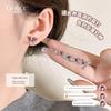 Ear-Caring Ear Bone Stud Flash Zircon Delicate Earrings Female Fancy Titanium Steel Sleep No Need to Take off Earrings Delicate Earrings