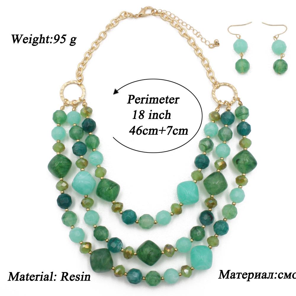 Exaggerated Resin Multi-Layer Clavicle Statement Necklace