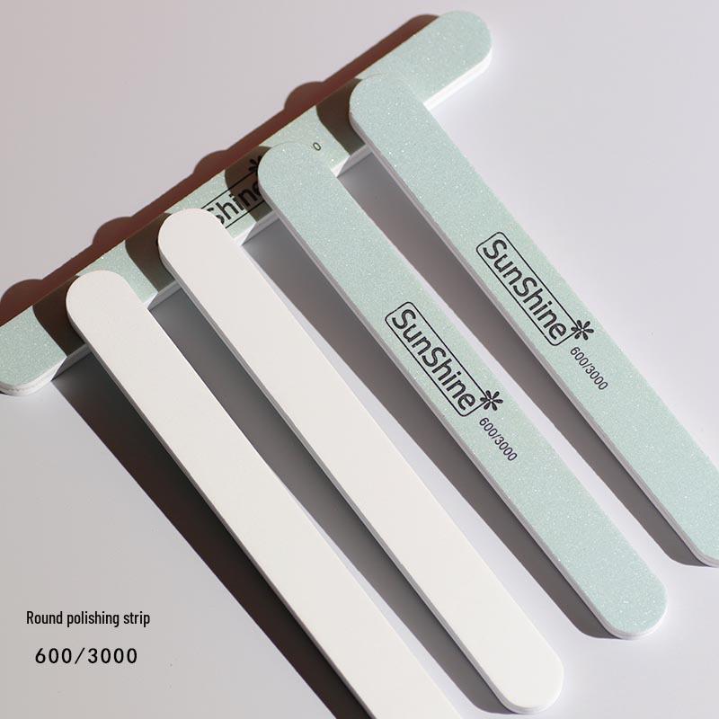 Double-Sided Rhombus Sponge Nail File - Professional Gray Sand Strip for Shaping & Polishing