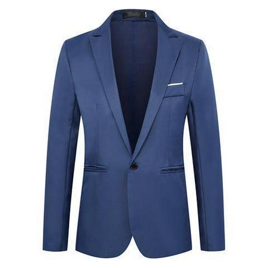 Men's Plus Size Slim Fit Suit Jacket - Lightweight, Solid Color, Multi-color Options.