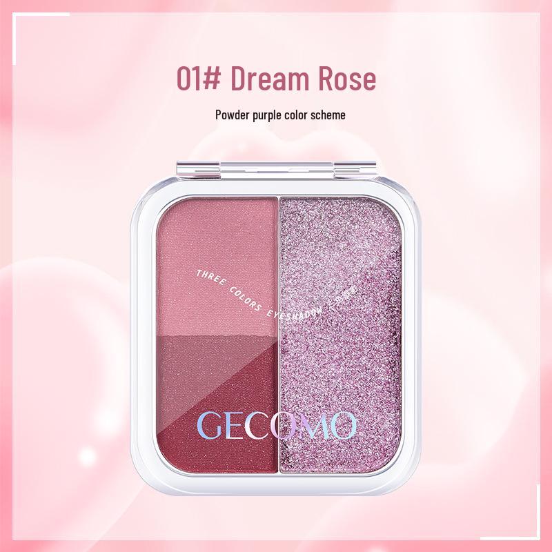 

GECOMO Sweet Face Three-Color Eyeshadow Palette - Matte & Pearlescent, Natural, Fine Powder, No Fallout