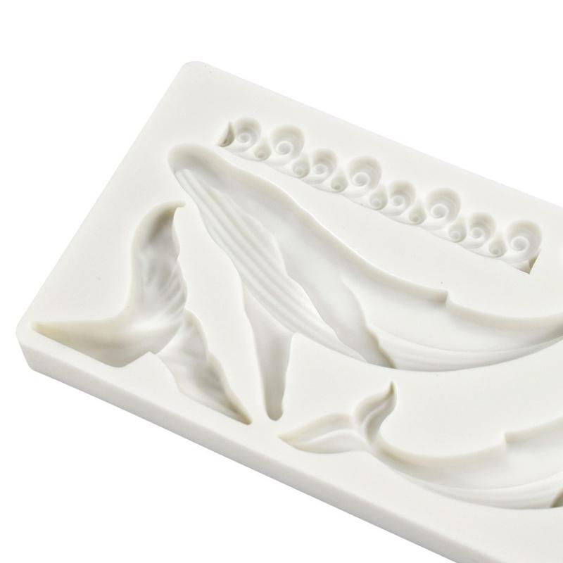 DIY Handmade Silicone Fondant Mold Whale Wave Shape Chocolate Sugar Craft Paste Mold DIY Candle Resin Crafts Durable