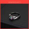 Vintage Geometric Alloy Engagement Ring With Multicolor Water Drip Stones For Gift Giving