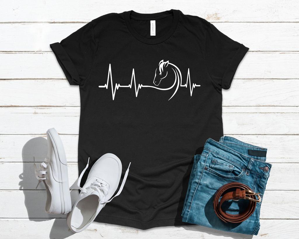 Cute Horse Heartbeat Horseback Riding Equestrian, T-Shirt, Tank Top, T-shirt, T-shirt,T-shirt, Child T-shirt, Apparel Gift