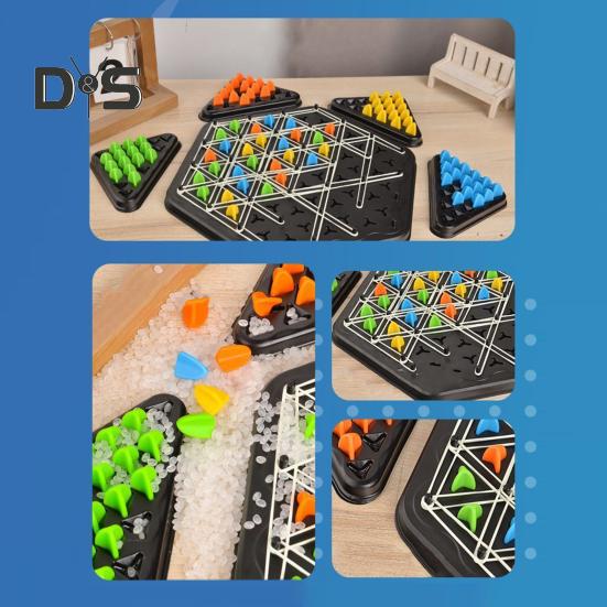 1 sada trojúhelníkové šachy desková hra pro 2 až 4 hráče geometrie učení zaměření logika školení výuková gumička trojúhelníková hrací deska strategická hra