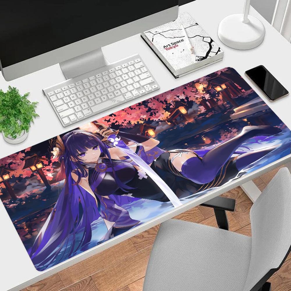 

Genshin Impact Raiden Shogun INS Tide Large Gaming Laptop Computer Desk Mat Mouse Pad Mouse Mat Notbook Mousepad Gamer for LockEdge 300x600x2mm