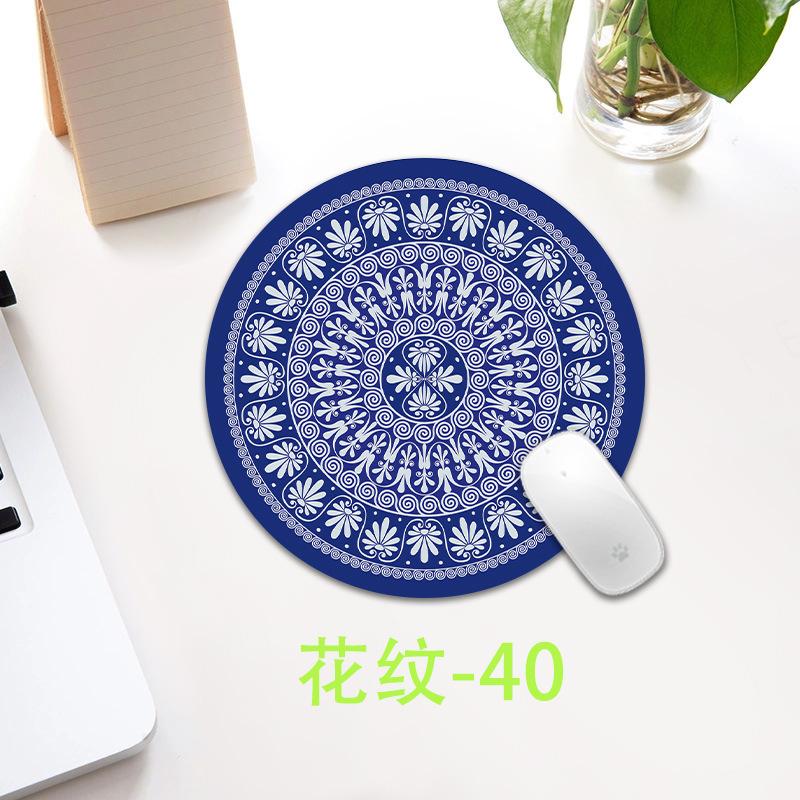 Ethnic Style Pattern Round Small Creative Thickened Mouse Pad Keyboard Pad Office Cup Table Mat Production