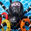 Inflatable Spider Ring Toss Game Set with Large Spider and Multiple Toss Rings for Indoor Outdoor Party Activities Halloween Event Decorations