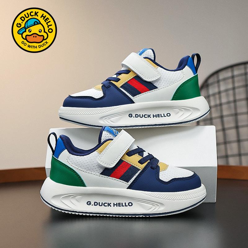 Little Yellow Duck Children's Sneakers Boys 2025 Spring and Autumn New Mesh Breathable Shoes Boys' Elementary School Running Shoes