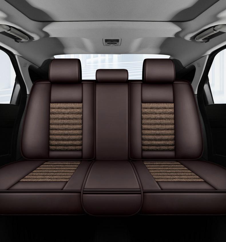Hyundai Car Seat Cushion Cover for Reina, Elantra, Avante, Verna, Accent - Linen, Fits Five-Seat Models