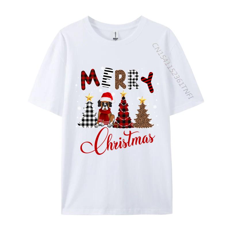 Świąteczny T-shirt z Psem Świętego Mikołaja Męski Humorystyczny Bawełniany T-shirt Męska Odzież T-shirty z Czapką Świętego Mikołaja Czarne Podstawowe T-shirty Męski T-shirt