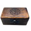 Wooden Pill Box Carved Designs Assorted 9x5x4cm