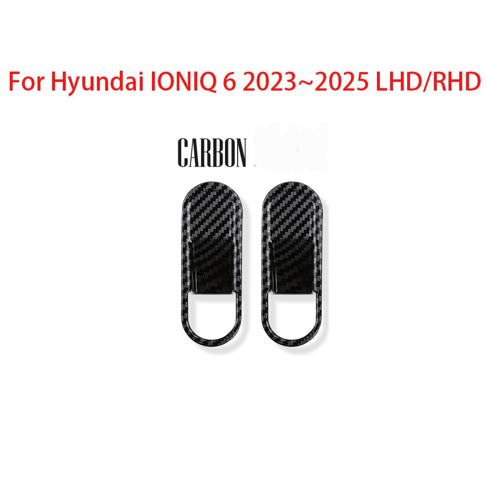 Carbon Fiber Interior Trim Window Button/Door Bowl /Front Water Cup Holder/Steering Wheel Decoration For Hyundai IONIQ 6 LHD
