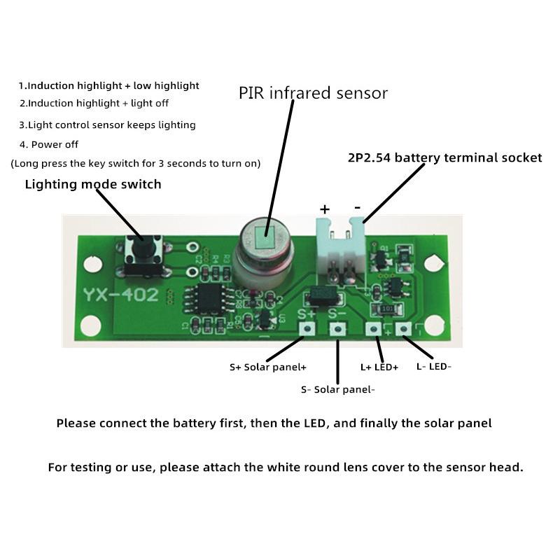 1-4 Sätze 3,7V Automatisches Solarlade-Schaltkreisplatine Nachtlicht-Steuerungs-Sensormodul Glasfaserherstellung Licht-an-Modi