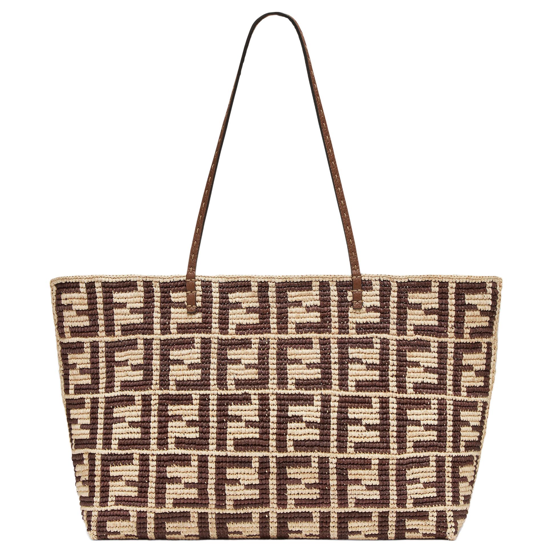 

Fendi Roll Crochet Woven Design Raffia Tote Bag Shopping Handbag Women Tote Brown 8BH425-AS3B-F1PII Basic Set (Bag+Dust Bag)