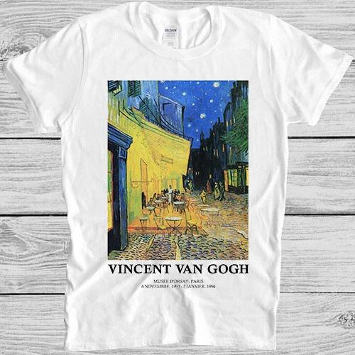 Van Gogh Cafe Terrace At Night Poster Meme Gift Style Movie Tee T Shirt 7084 XS