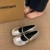 Spring and Autumn New Silver Inner Height Increase Mary Jane Shoes Round Head Light Mouth Word with Commuting Single Shoes Women's Shoes