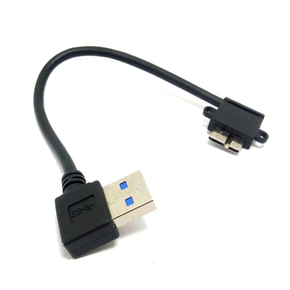 20cm USB 3.0 Rechtwinkliger A-Stecker zu Micro-B-Stecker 10-Pin Kurzer Adapter BIN/MicroB Kabel für mobile Festplatte