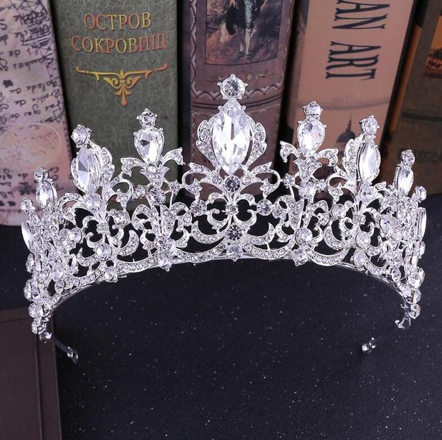 Red Black Crystal Wedding Tiara Bridal Crown For Wedding Bride Gold Rhinestone Crowns Headband Jewelry Hair Accessories