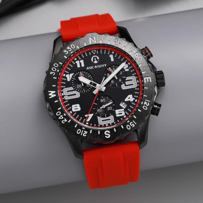 Mens Watches Colorful Sport Watch Luxury Men Quartz Wrist Watches Chronograph Male Clock Chronograph Silicone Watch