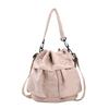 Casual Women Drawstring Bag Portable Solid Color Shoulder Bag Phone Crossbody Purse  Daily Use