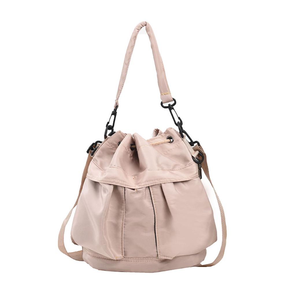 Casual Women Drawstring Bag Portable Solid Color Shoulder Bag Phone Crossbody Purse  Daily Use