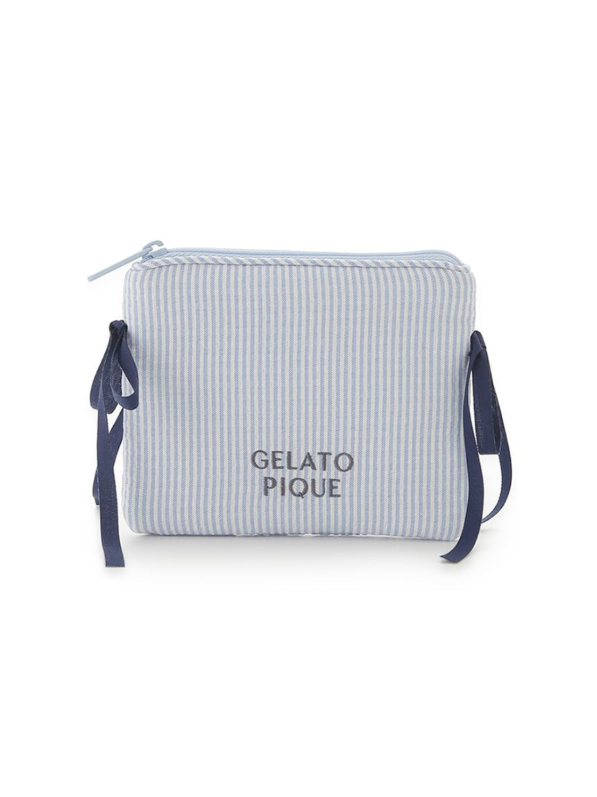 

Striped Ribbon Tissue Pouch PWGB251653 BLU [Gelato Pique]